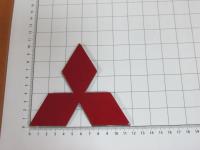 Эмблема шильдик логотип Mitsubishi на багажник, решетку 112x104 мм