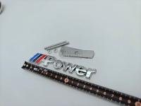 Шильдик алюминиевый для решетки радиатора Power BMW 140*25