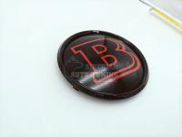 Эмблема Brabus под стеклом 205 мм для Mercedes-benz W253 /ML 13-19/ GLC-Class 15-19/ GLE-Class W166 15-19/ GLS-Class 15-19 на решетку радиатора красный на черном фоне